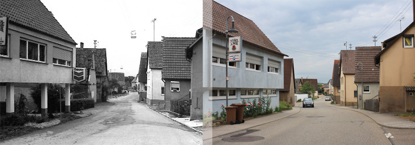 Zabergäustraße mit ehemaliger Tankstelle